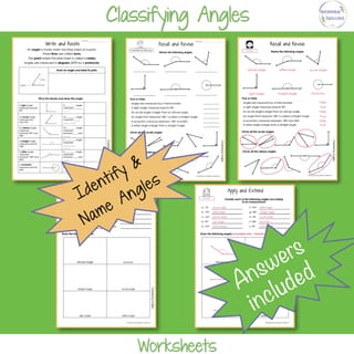 Classifying Angles Math WORKSHEETS Year 4 - 5 Homework Revision - image 2 of 2