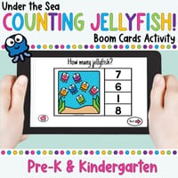 Under the Sea Jellyfish Counting and Sorting Boom Cards Activity | Pre-K and Kindergarten Numeracy - thumbnail 1 of 4
