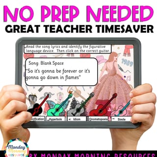 Taylor Swift Figurative Language Song Lyrics - Figurative Language Activity for Upper Primary - image 3 of 6
