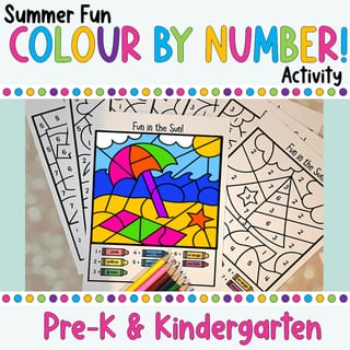 Summer Fun Colour By Number Activity | Pre-K and Kindergarten Number Recognition & Pencil Skills - image 1 of 4