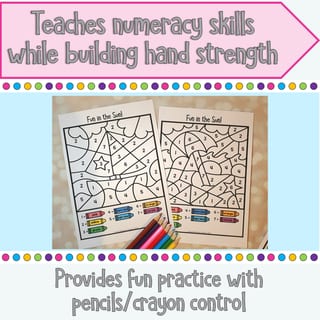 Summer Fun Colour By Number Activity | Pre-K and Kindergarten Number Recognition & Pencil Skills - image 3 of 4