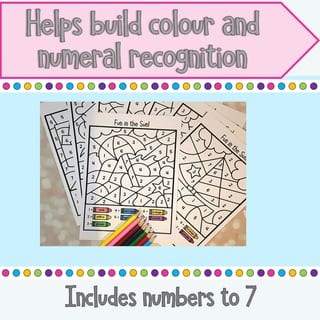 Summer Fun Colour By Number Activity | Pre-K and Kindergarten Number Recognition & Pencil Skills - image 2 of 4