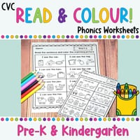 CVC Read and Colour Activity | Kindergarten Phonics & Phonemic Awareness