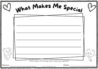 What Makes Me Special | Harmony Day or SEL Lesson Personal Reflection Write & Draw activity - image 7 of 8
