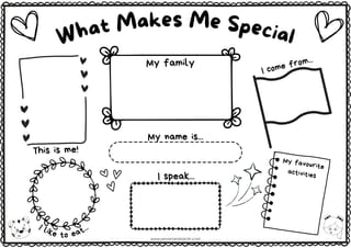 What Makes Me Special | Harmony Day or SEL Lesson Personal Reflection Write & Draw activity - image 3 of 8