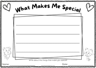 What Makes Me Special | Harmony Day or SEL Lesson Personal Reflection Write & Draw activity - image 8 of 8