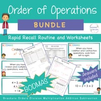 BUNDLE BODMAS Order of Operations Year 6 Math Australian Curriculum Aligned Rapid Recall Worksheets