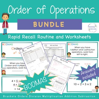 BUNDLE BODMAS Order of Operations Year 6 Math Australian Curriculum Aligned Rapid Recall Worksheets - image 1 of 7