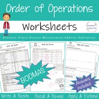 BUNDLE BODMAS Order of Operations Year 6 Math Australian Curriculum Aligned Rapid Recall Worksheets - thumbnail 6 of 7