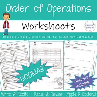 BUNDLE BODMAS Order of Operations Year 6 Math Australian Curriculum Aligned Rapid Recall Worksheets - image 6 of 7