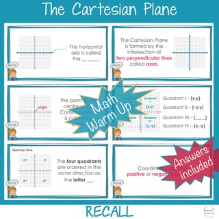 Cartesian Plane Coordinate System Ordered Pairs Year 5 - 6 Math | WARM UP - image 3 of 4