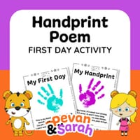 Handprint Poem | First Day of School Activity | Special Memory Keepsake