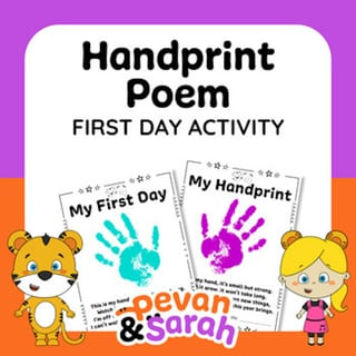 Handprint Poem | First Day of School Activity | Special Memory Keepsake - image 1 of 2