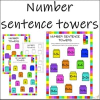Number sentence towers unifix addition editable - thumbnail 1 of 4