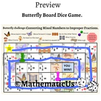 Converting Mixed Numbers to Improper Fractions Butterfly Dice Game - thumbnail 3 of 4