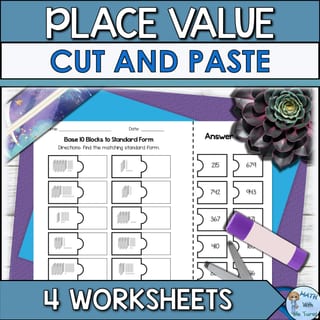 3-Digit Number Cut and Paste Worksheets - image 1 of 1