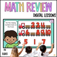 Daily Math Review Kindergarten Pre K Digital Centres, Counting, Addition, 2D Shapes, Counting