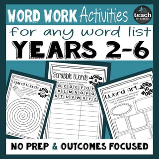 Spelling Practice Activities for Any Spelling List - Years 2-6 - image 1 of 3