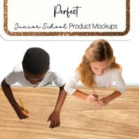 k-2 children at work mockup MOVEABLE front facing students Mock-up png - thumbnail 8 of 9