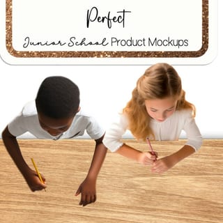 k-2 children at work mockup MOVEABLE front facing students Mock-up png - image 8 of 9