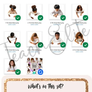 k-2 children at work mockup MOVEABLE front facing students Mock-up png - image 7 of 9