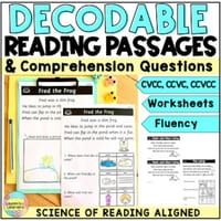 CCVCC Decodable reading comprehension passages and questions worksheets - thumbnail 1 of 4