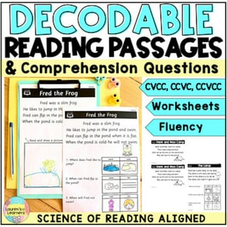 CCVCC Decodable reading comprehension passages and questions worksheets - image 1 of 4