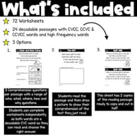 CCVCC Decodable reading comprehension passages and questions worksheets - thumbnail 2 of 4