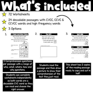 CCVCC Decodable reading comprehension passages and questions worksheets - image 2 of 4