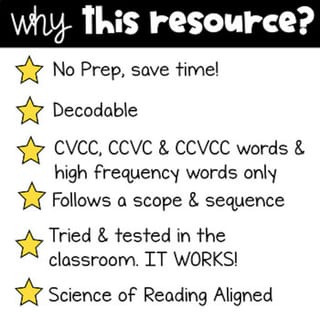 CVCC, CCVCC Decodable Reading Passages and Comprehension Questions Slides - image 4 of 4