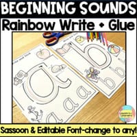 Beginning Sounds Worksheets | Letter formation | beginning sound cut and paste
