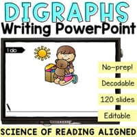 Vowel Digraph words writing PowerPoint | Decodable Dictation sentences - thumbnail 1 of 1