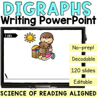 Vowel Digraph words writing PowerPoint | Decodable Dictation sentences - image 1 of 1