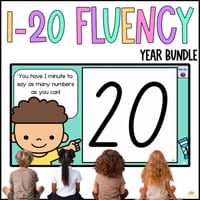 Counting to 20 Number Fluency Practice Year Long Bundle No Prep