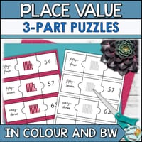 3-Part Place Value Puzzles Freebie