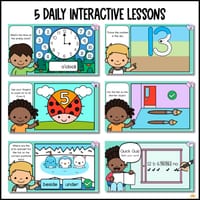 Daily Math Review Kindergarten PreK Length Position Counting Time Fluency Skills - thumbnail 3 of 5