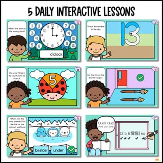 Daily Math Review Kindergarten PreK Length Position Counting Time Fluency Skills - image 3 of 5