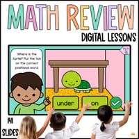 Daily Math Review Kindergarten PreK Length Position Counting Time Fluency Skills - thumbnail 1 of 5