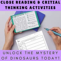 Dinosaur: Reading Comprehension Task Cards for Grade 3-4: Passages and Questions - thumbnail 5 of 5