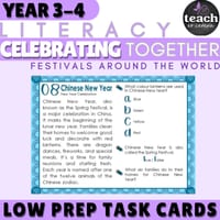Festivals: Reading Comprehension Task Cards for Grade 3-4: Passages and Questions - thumbnail 1 of 5