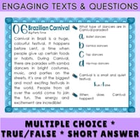 Festivals: Reading Comprehension Task Cards for Grade 3-4: Passages and Questions - thumbnail 4 of 5