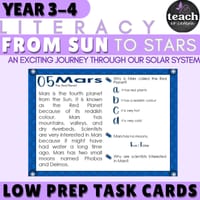 The Solar System: Reading Comprehension Task Cards for Grade 3-4: Passages and Questions - thumbnail 1 of 5