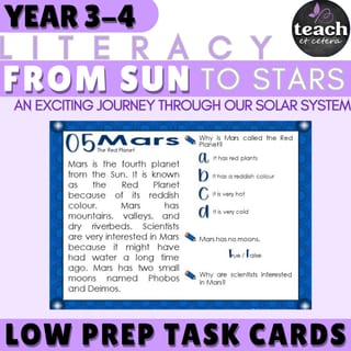 The Solar System: Reading Comprehension Task Cards for Grade 3-4: Passages and Questions - image 1 of 5