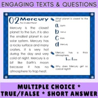 The Solar System: Reading Comprehension Task Cards for Grade 3-4: Passages and Questions - thumbnail 4 of 5