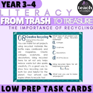 Recycling: Reading Comprehension Task Cards for Grade 3-4: Passages and Questions - image 1 of 5