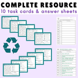 Recycling: Reading Comprehension Task Cards for Grade 3-4: Passages and Questions - image 3 of 5