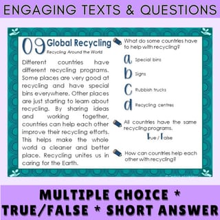 Recycling: Reading Comprehension Task Cards for Grade 3-4: Passages and Questions - image 4 of 5