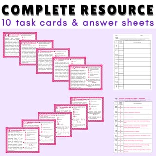 History of Schools: Reading Comprehension Task Cards for Grade 3-4: Low Prep Passages and Questions - image 3 of 5