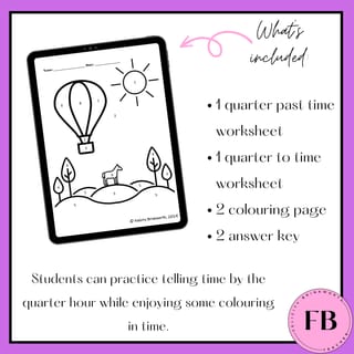 Year 2 ICP | Quarter Past & To Hour | ACARA v9 | Colour by Number - image 3 of 7