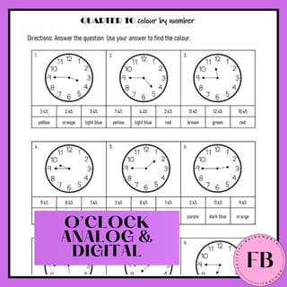 Year 2 ICP | Quarter Past & To Hour | ACARA v9 | Colour by Number - image 6 of 7